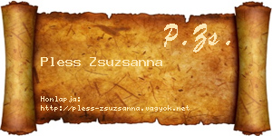 Pless Zsuzsanna névjegykártya