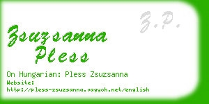 zsuzsanna pless business card
